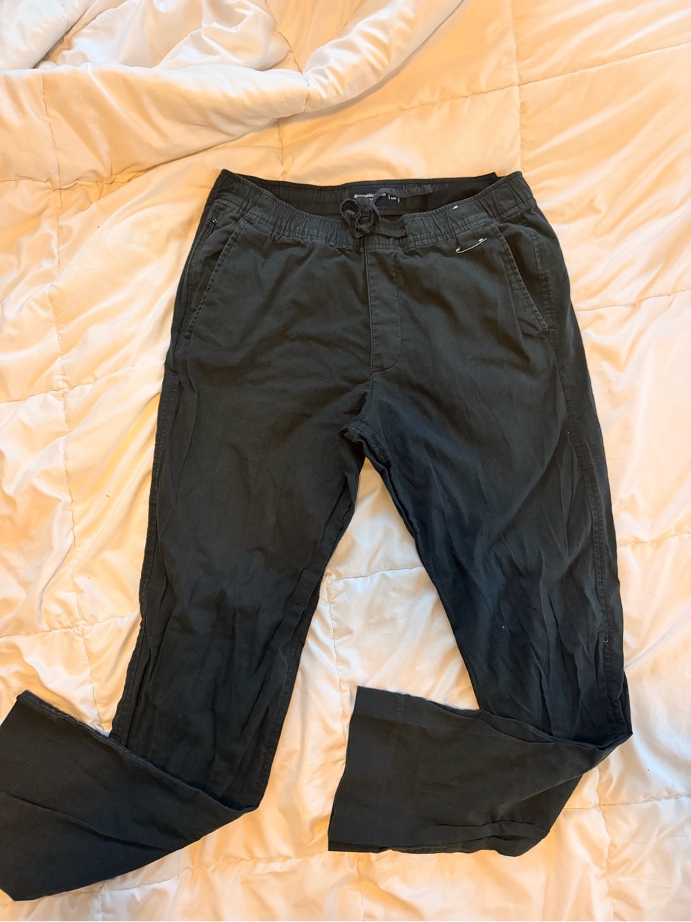 Men's Abercrombie Black Linen blend Pants